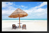 Sunshade And Lounge Chairs Tropical Sandy Beach I Photo Photograph Art Print Stand or Hang Wood Frame Display Poster Print 13x9