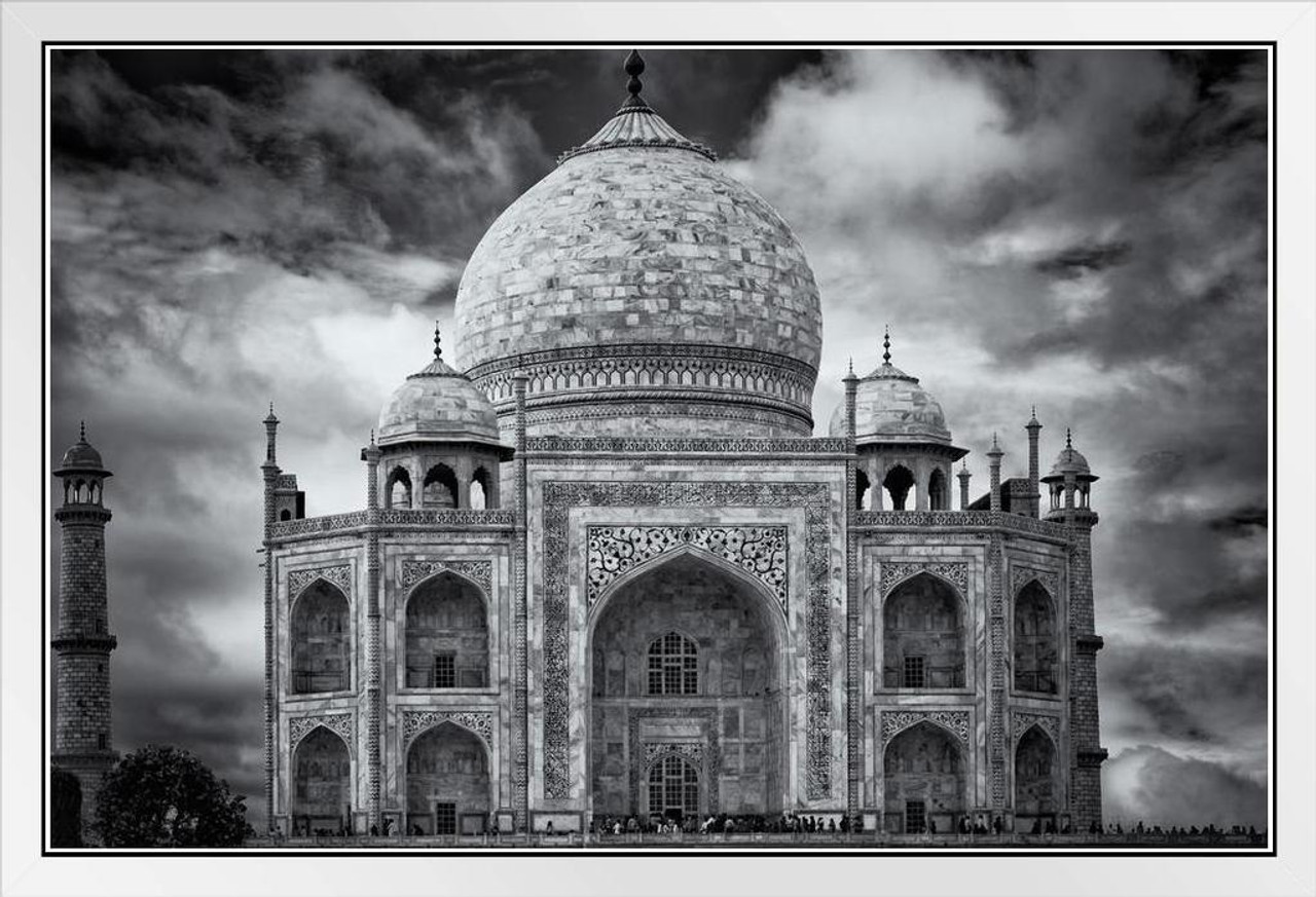 taj mahal black and white sketch