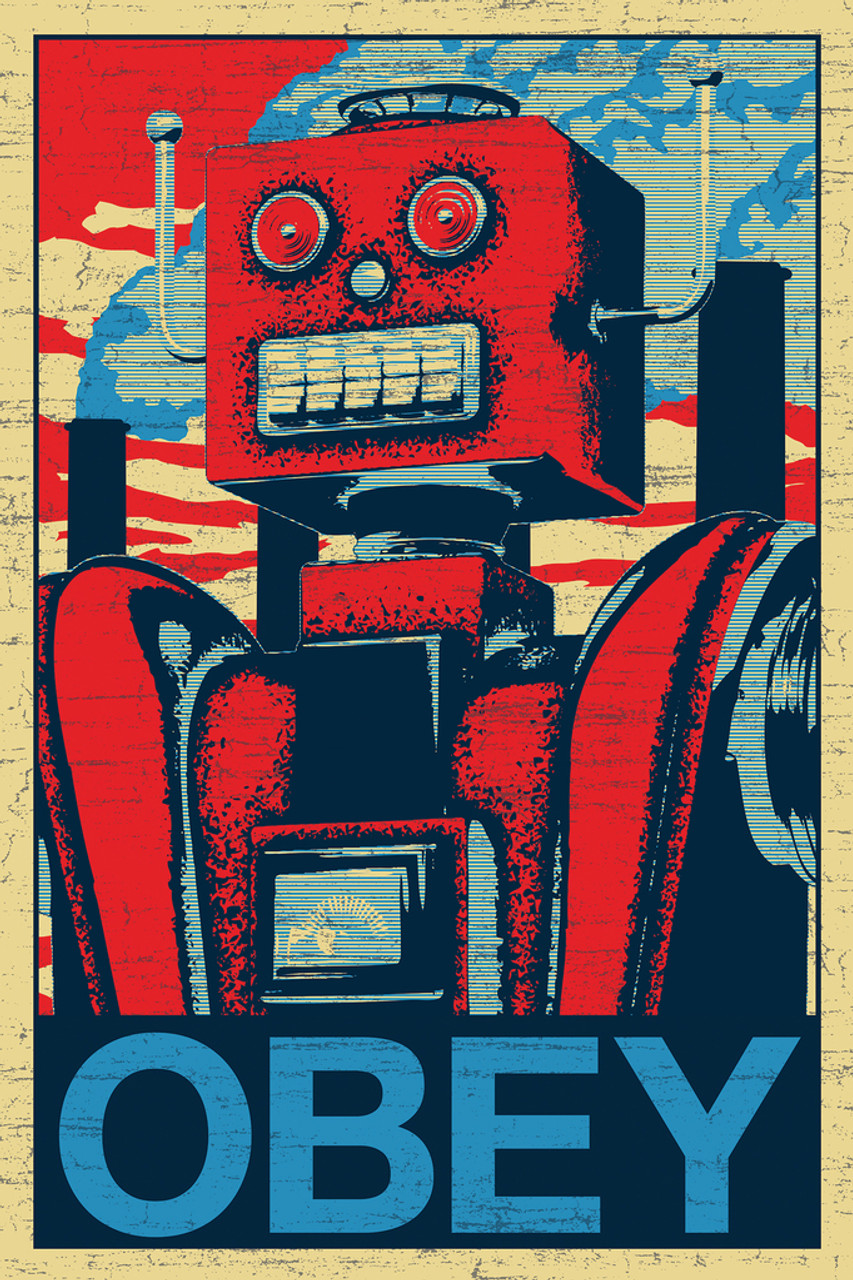 Robot Obey Propaganda Cool Wall Decor Art Print Poster 24x36