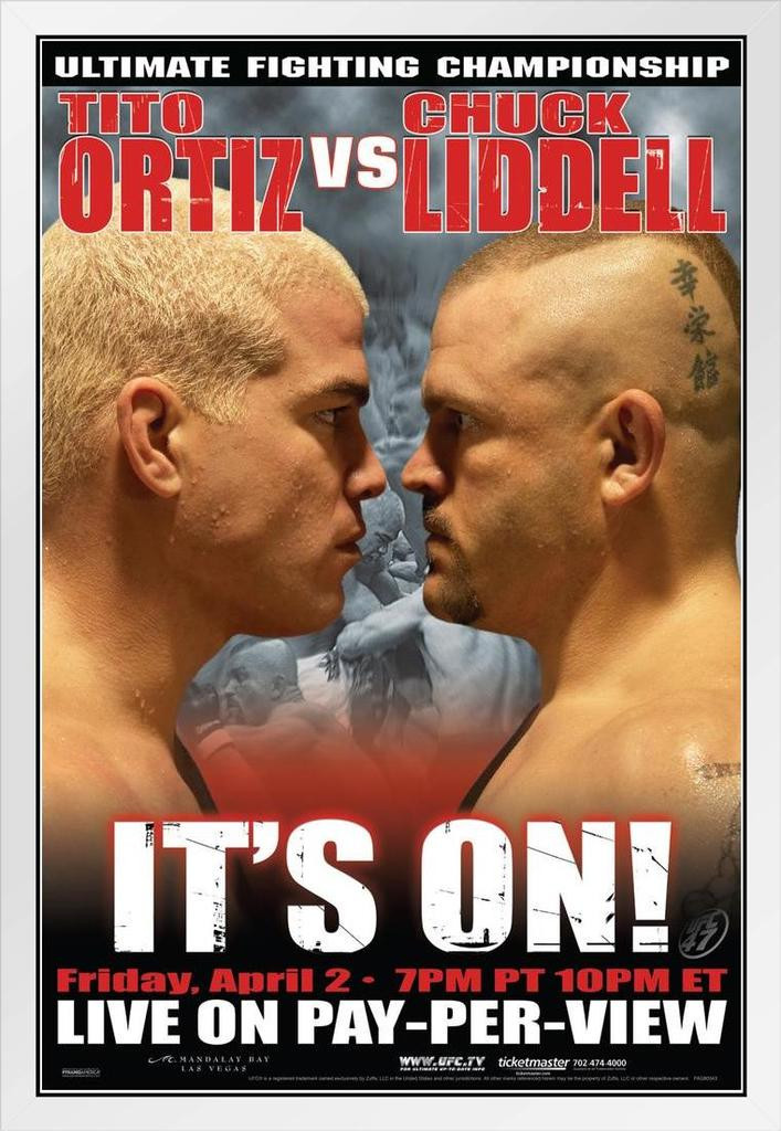 Official UFC 47 Tito Ortiz vs Chuck Liddell Sports White Wood