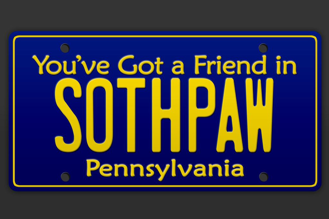 Sothpaw Southpaw Pennsylvania Film Movie License Plate Cubicle Locker Mini Art Poster 8x12 Poster Foundry