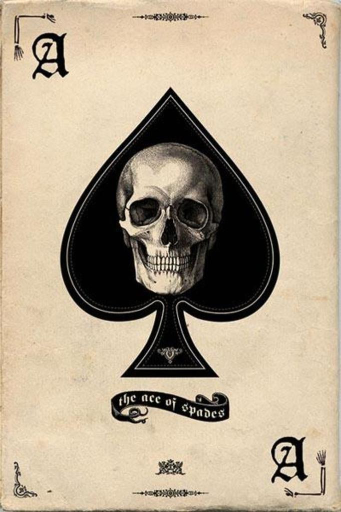Laminated Ace of Spades Retro Skull Gothic Playing Card Poker