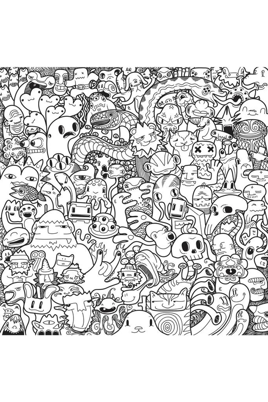 Monsters Graffiti Giant Coloring Poster For Kids or Adults Family Activity  Creative Fun Children Cute Color Your Own Cool Huge Large Giant Poster Art  36x54 - Poster Foundry