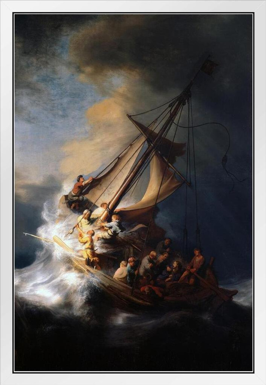 Rembrandt Jesus Christ In The Storm On The Sea Of Galilee Ship Boat