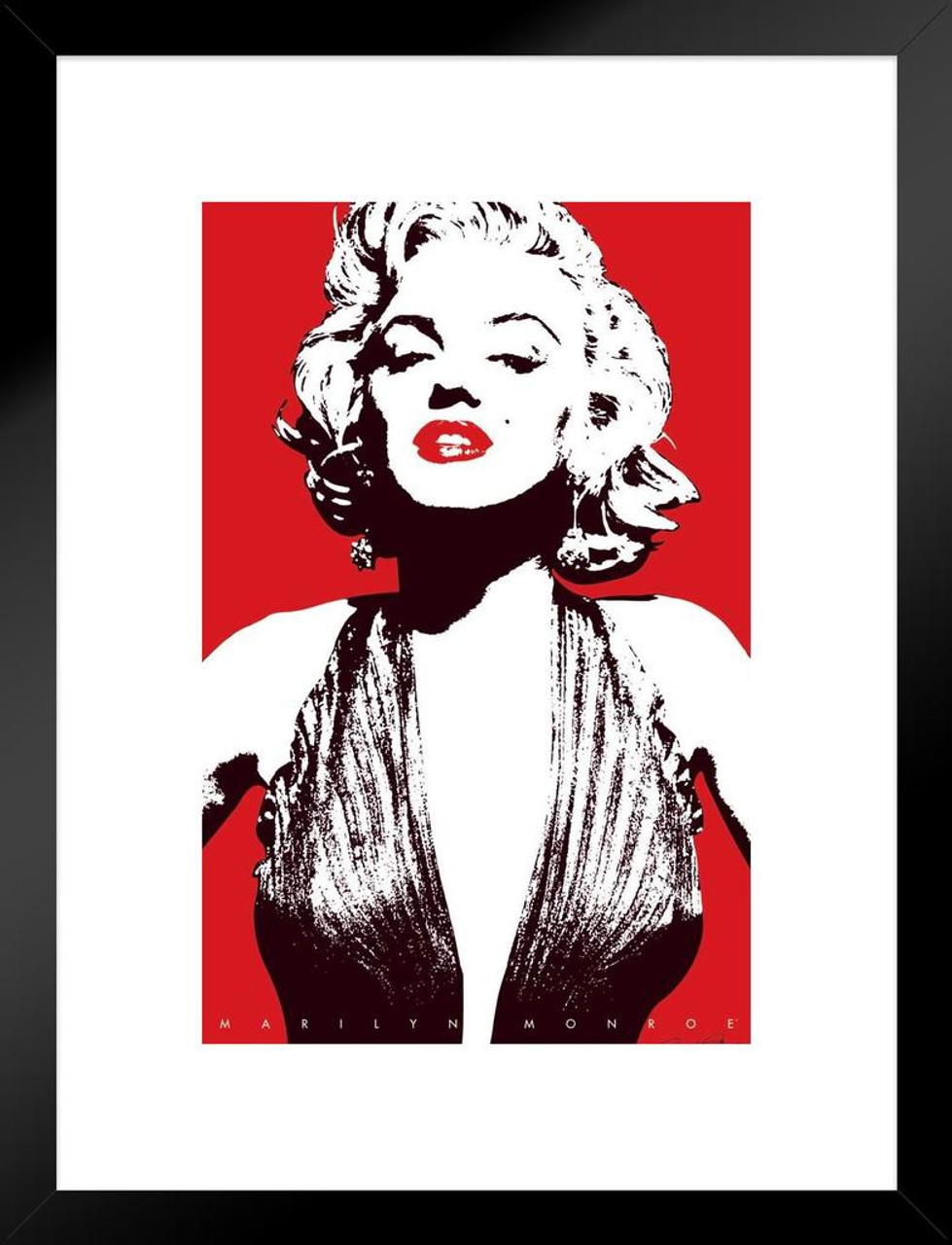 Marilyn Monroe Red Pop Art Lips Hollywood Sex Symbol Actress Legend Matted Framed Poster 20x26 