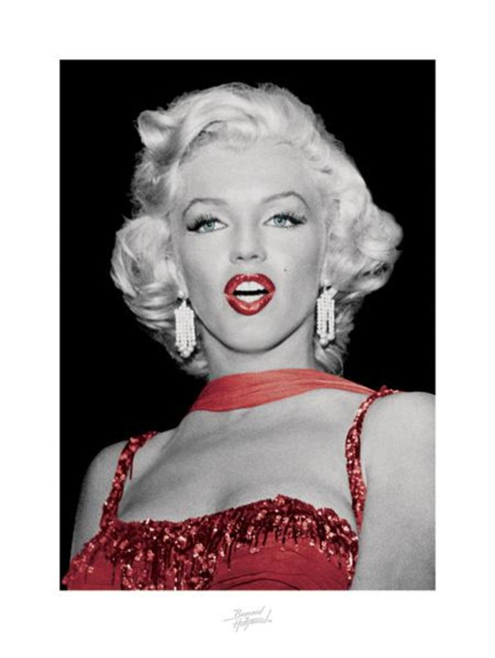 Bernard of Hollywood Marilyn Monroe Red Dress Cool Wall Decor Art Print  Poster 24x32