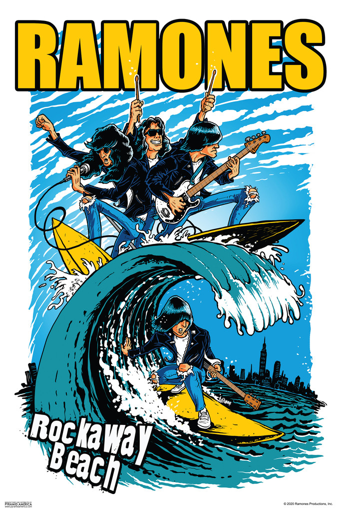 The Ramones Rockaway Beach Band Cartoon Retro Vintage Classic Punk