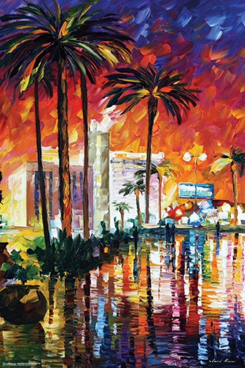 Las Vegas Nevada Wall Art Painting Leonid Afremov Poster 24x36 - Poster  Foundry