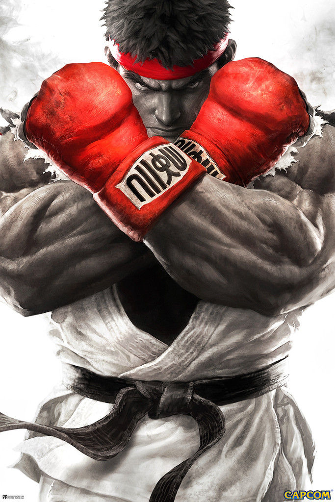 Street Fighter Ryu Crossed Arms Pose Art CAPCOM Video Game