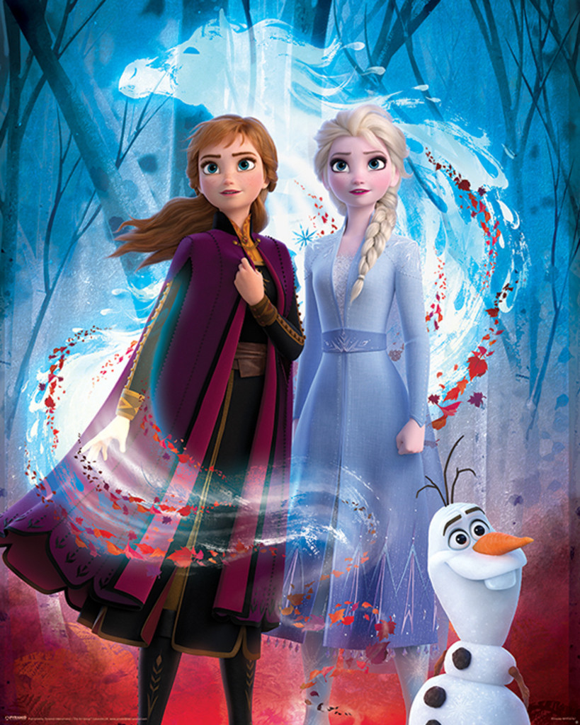エルザフォルテB2布ポスターAmazon限定 Frozen 2 Guiding Spirit Elsa Anna Olaf Cool Wall Art Print Poster