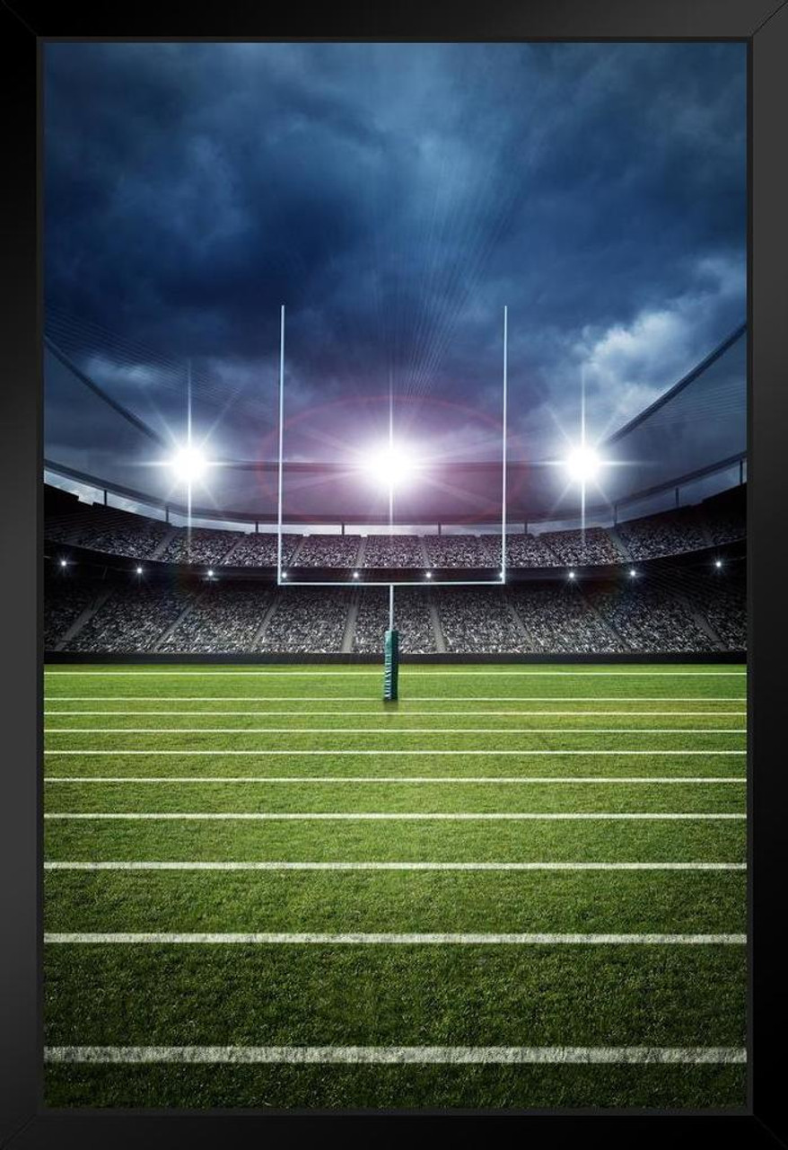 Football Field Goal Uprights Stadium Dramatic Enhanced Photo Art