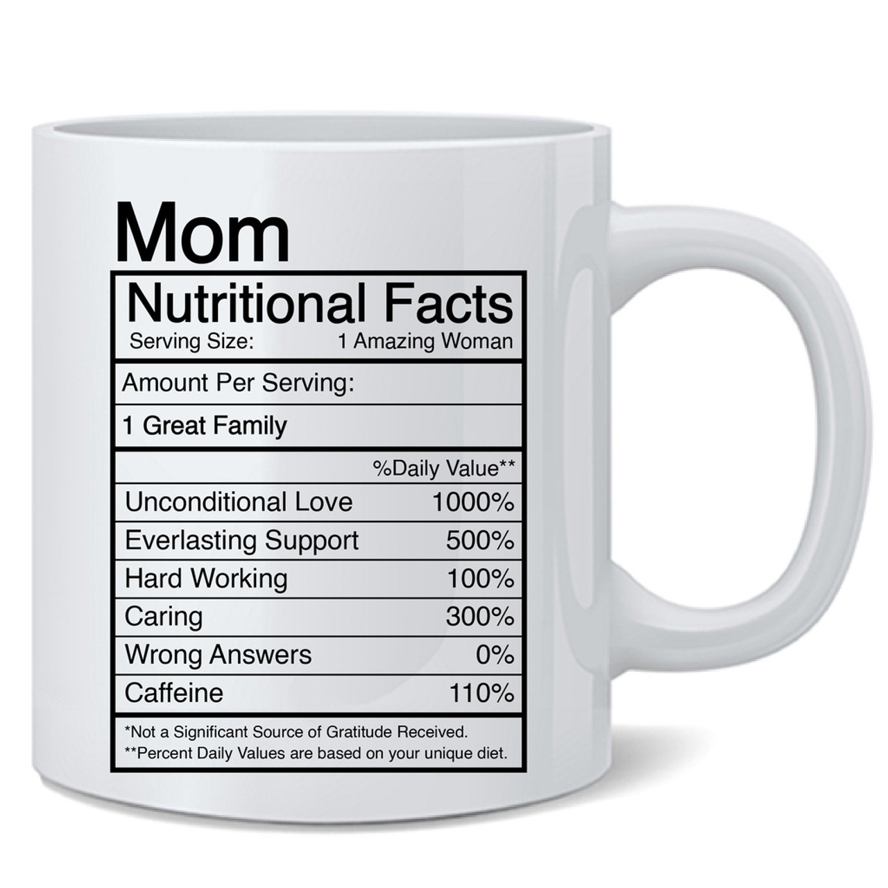 Funny Mom Birthday Gifts Mom Nutritional Facts Best Mom Gift Mug