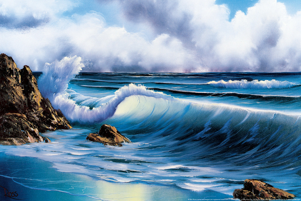 Bob Ross Surfs Up Art Print Painting Cool Wall Art Print Poster