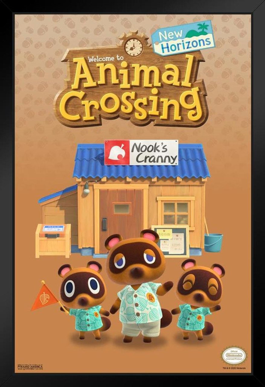 Animal Crossing New Horizons Nooks Cranny Tom Nook Timmy and Tommy  Officially Licensed Switch Merch Video Game Gamer Gaming Black Wood Framed  Poster 12x18 - Poster Foundry