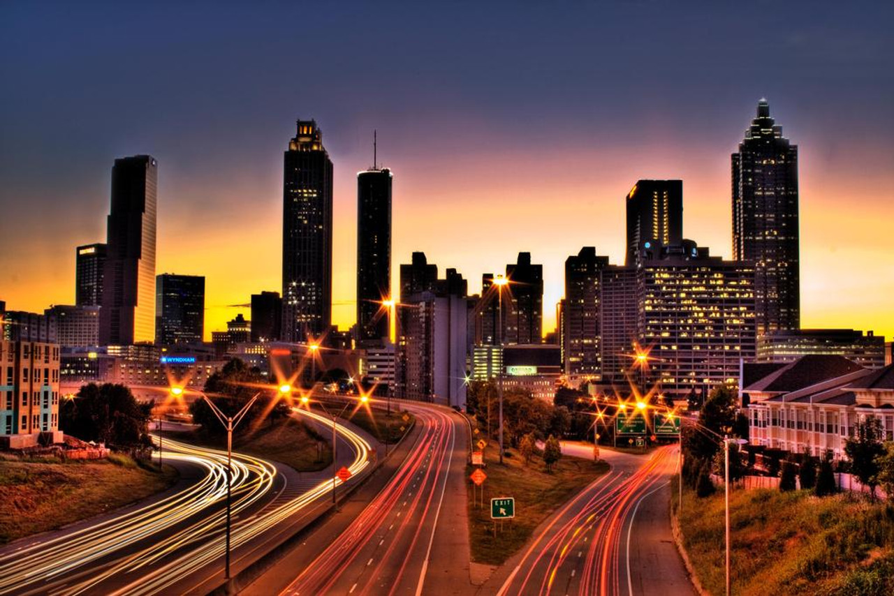 Atlanta Fulton County Stadium Skyline Aerial Photo Art Print by