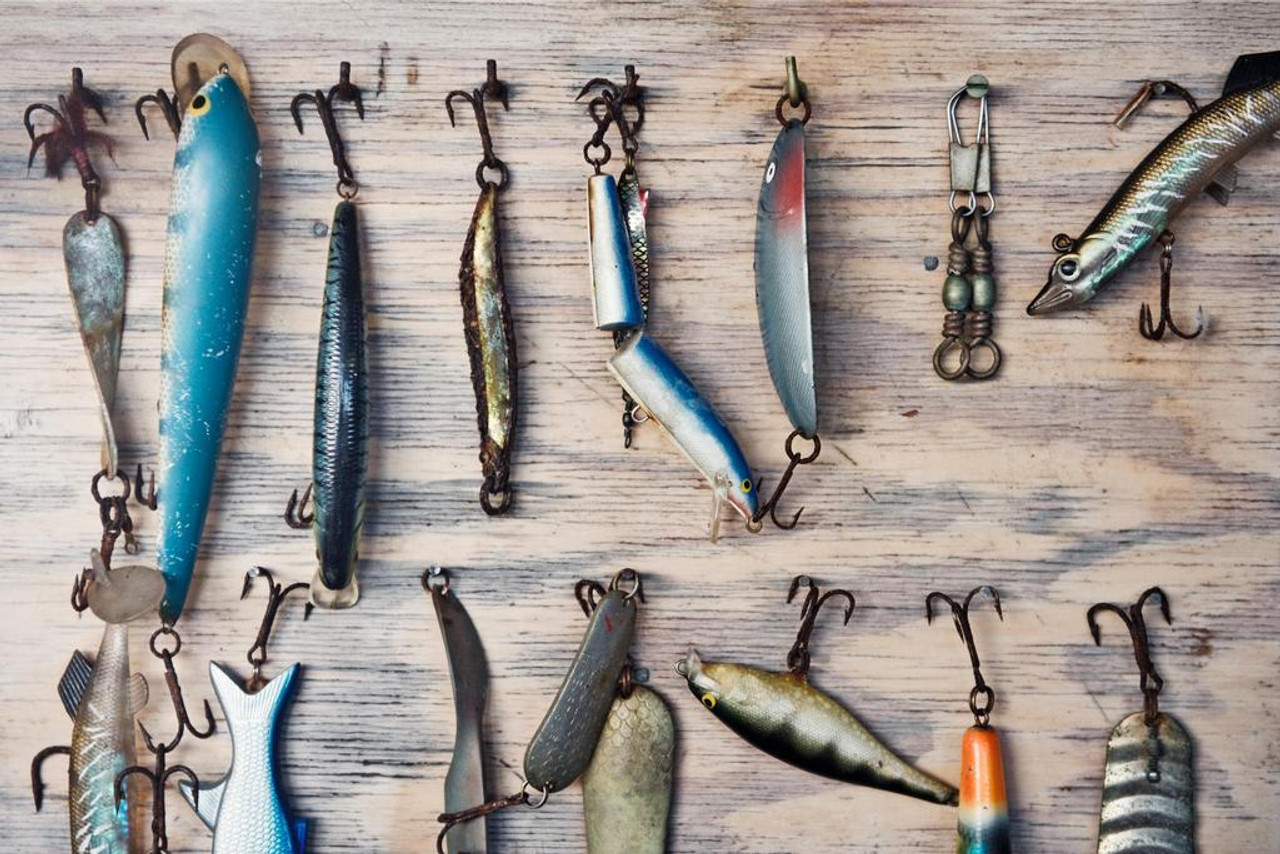 Trolling Spoons Lures Fishing Tackle Display Photo Photograph