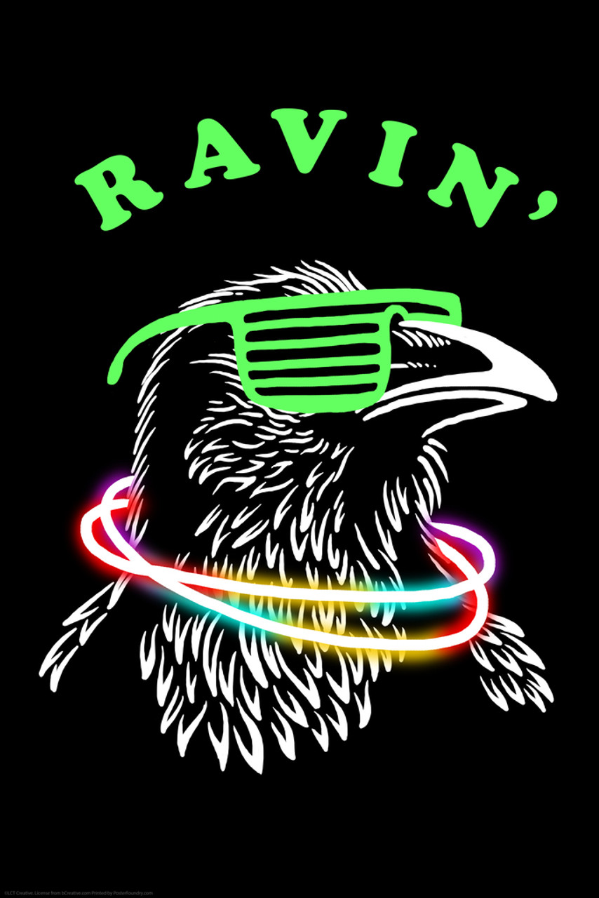 Ravin Raven Punk Bird Funny Parody Lct Creative Cool Wall Decor Art Print Poster 12x18 Poster