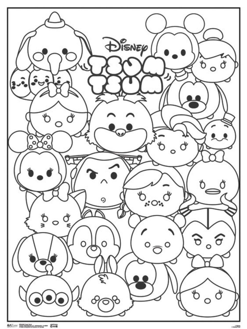 Disney Tsum Tsum Cute Coloring Poster for Adults Kids Family Doodle Art Poster18x24 inch - Poster Foundry disney-tsum-tsum-cute-coloring-poster-for-adults-kids-family-doodle-art-poster18x24-inch-poster-foundry