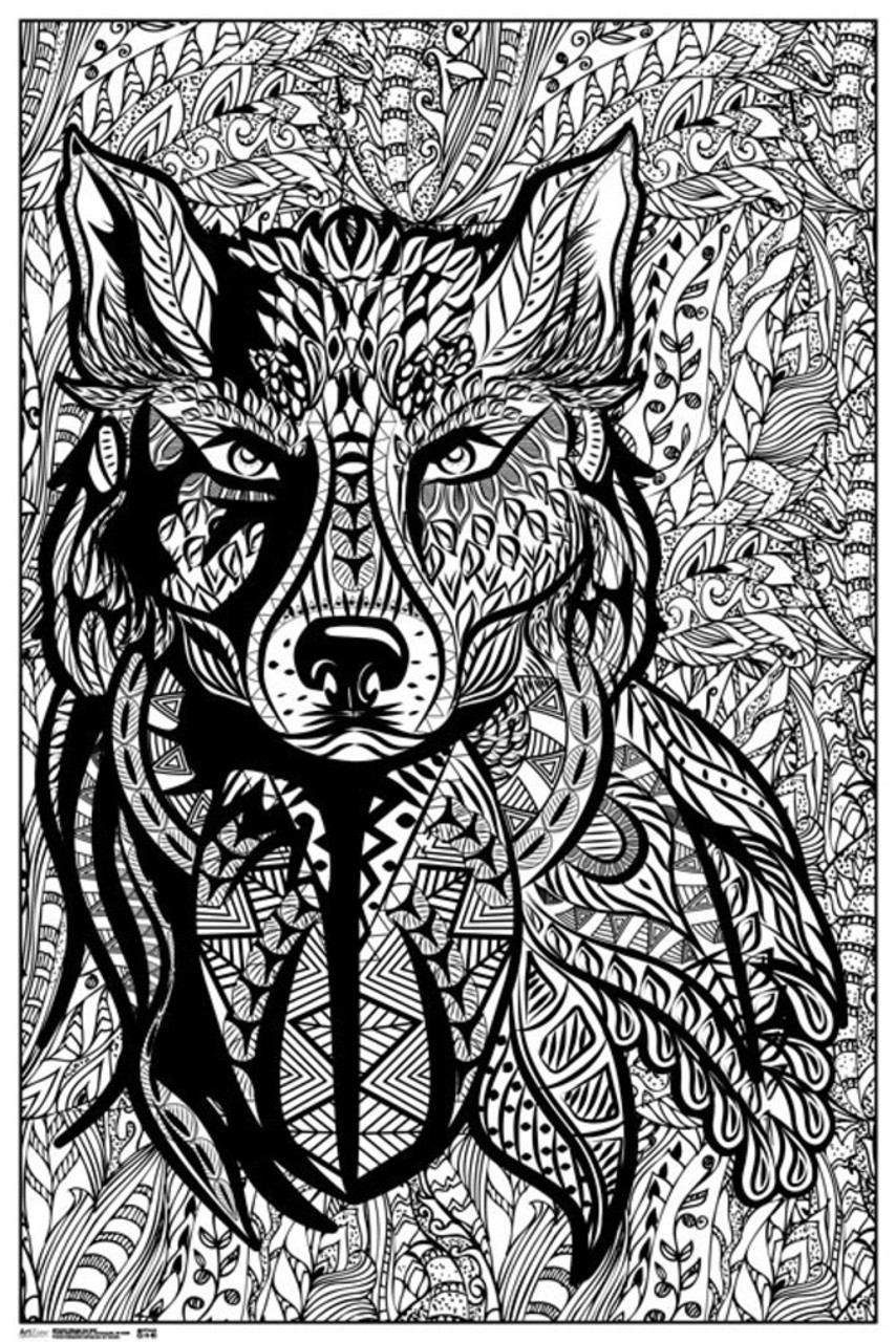 Ultimate Zen Wolf Art Print Coloring Poster - Poster Foundry ultimate-zen-wolf-art-print-coloring-poster-poster-foundry
