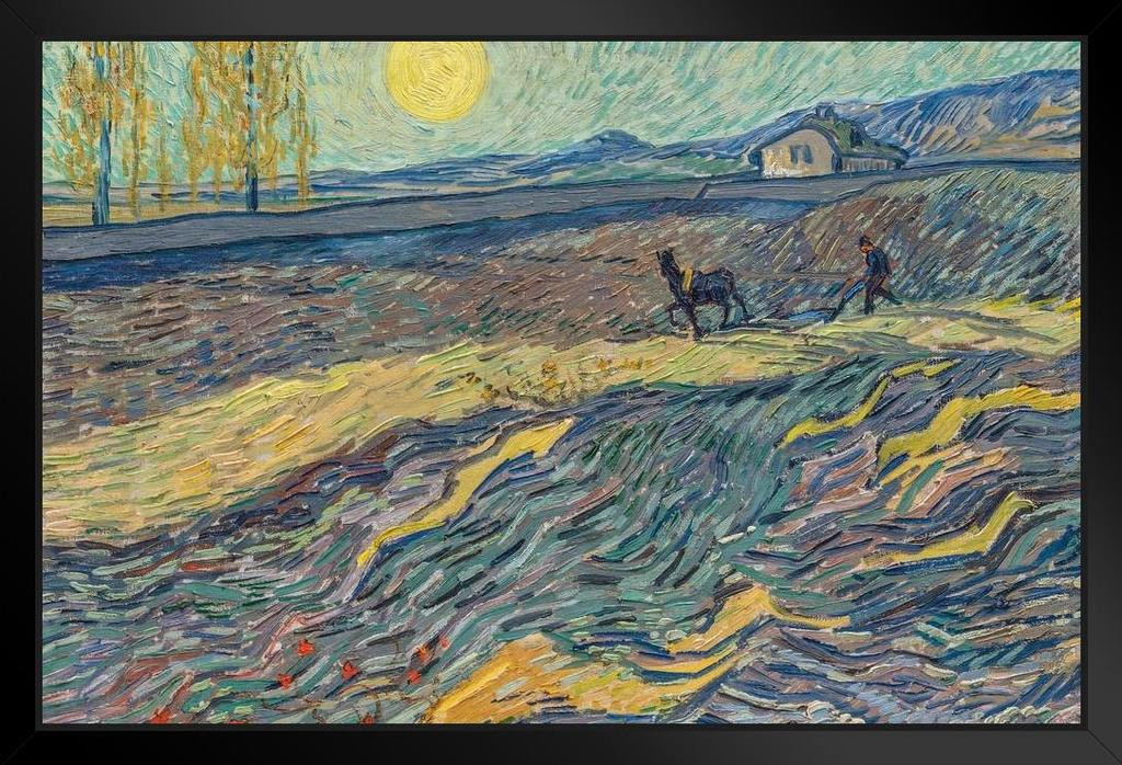 Vincent Van Gogh Laboureur Dans un Champ St Remy Van Gogh Wall Art  Impressionist Portrait Painting Style Fine Art Home Decor Realism Artwork  Decorative Stand or Hang Wood Frame Display 9x13 -