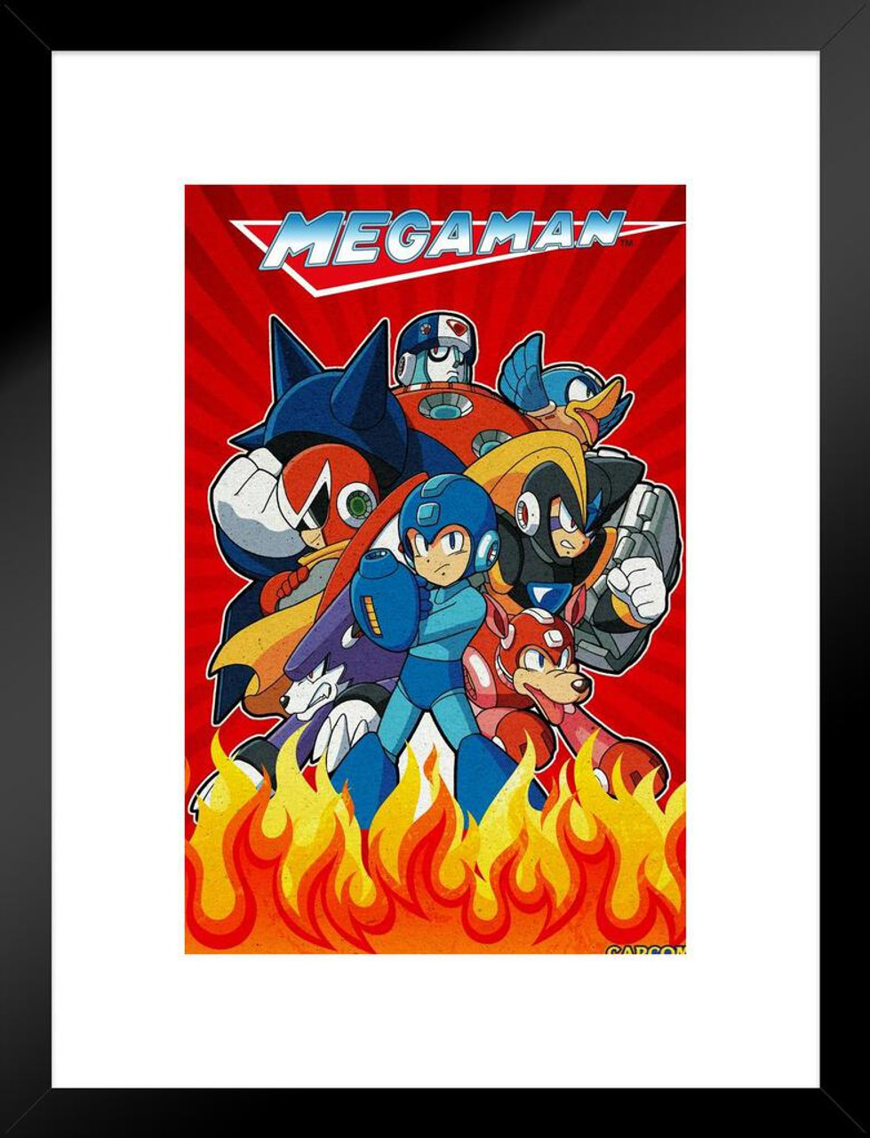 Amazon.com: Mega Man Anime Art Video Game Video Gamer Classic Retro Vintage  90s Gaming MegaMan Capcom Legacy Collection Megaman 11 Mega Man X Dr Wily  Black Wood Framed Art Poster 14x20 :