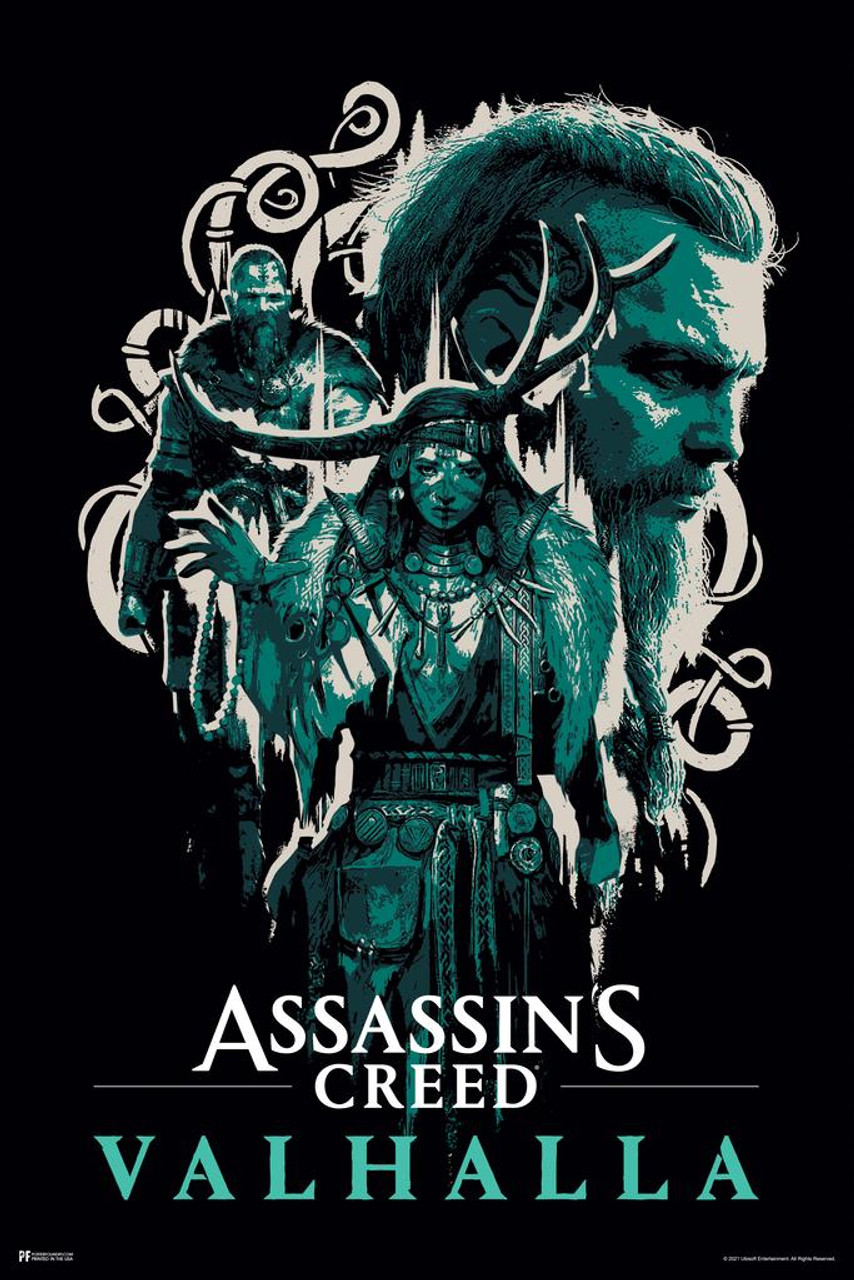 Assassins Creed Valhalla Merchandise Illustrated Art Video Game Video Gaming  Gamer Collectibles Viking Eivor Varinsdottir Cool Huge Large Giant Poster  Art 36x54 - Poster Foundry