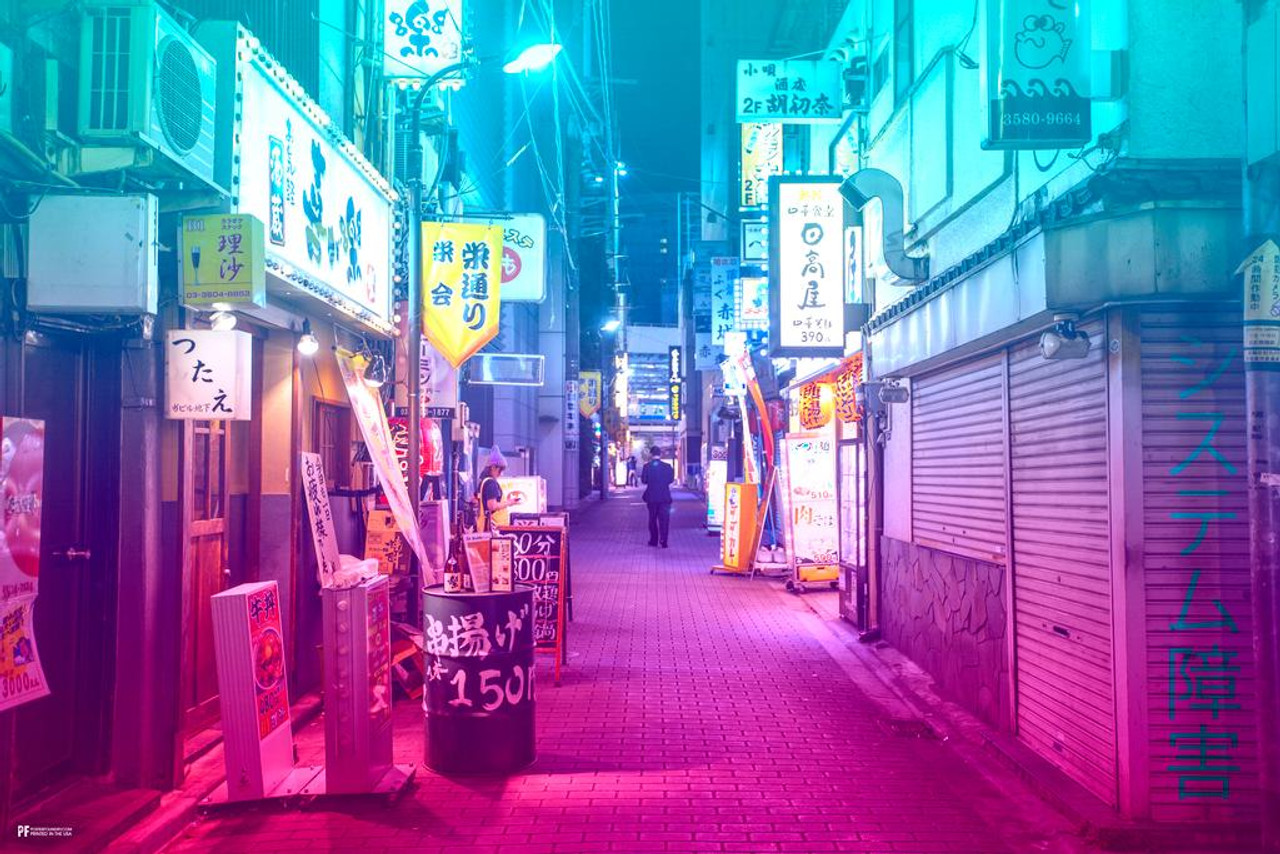 System Failure Japan Alley Photo Vaporwave Aesthetic Decor Retro