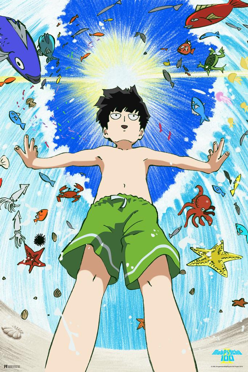  Mob Psycho 100 Poster Anime Series 1 Key Art Crunchyroll  Japanese Anime Merchandise Manga Series Anime Streaming Poster Merch Anime  Bedroom Decor Thick Paper Sign Print Picture 8x12: Posters & Prints