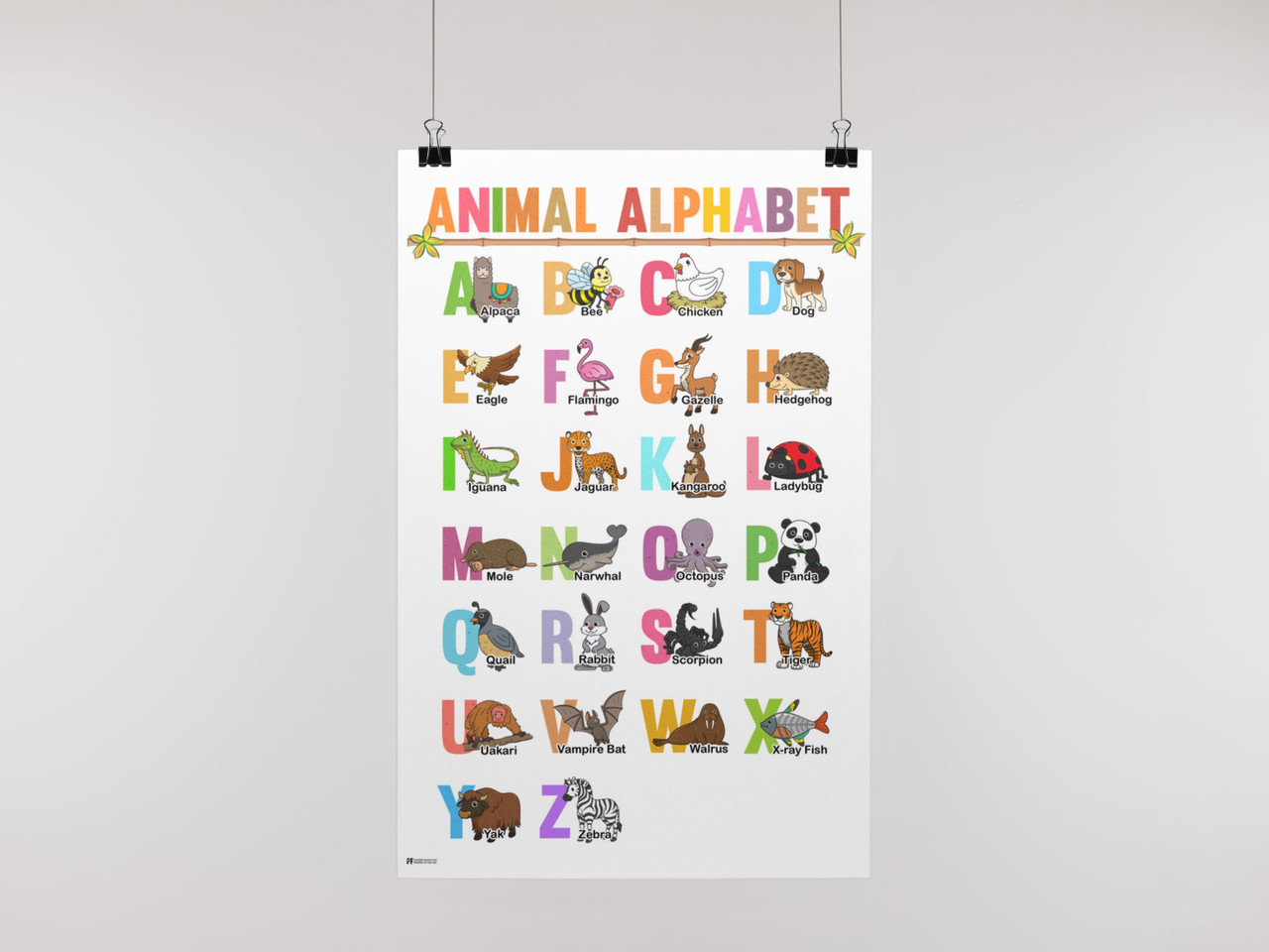 ENGLISH Alphabet Poster, Learn English Letters, ABCs, Printable Art  Poster, Colorful, Homeschool or Classroom Decoration