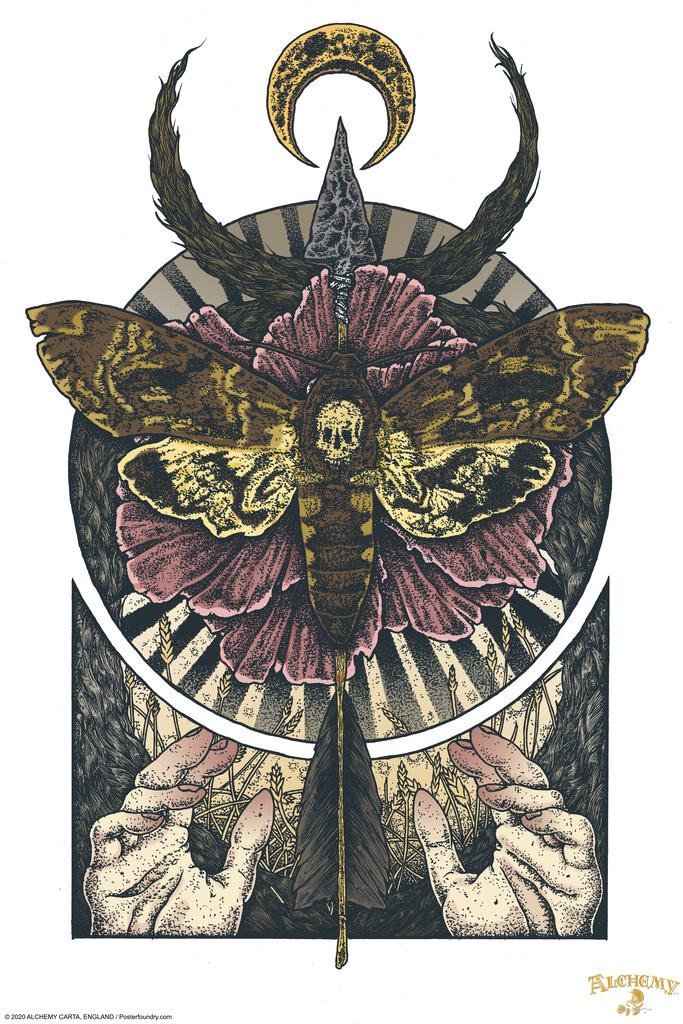 Luna Moth Wall Art Gothic Framed Goth Home Witch D\u00e9cor Moth On The ...