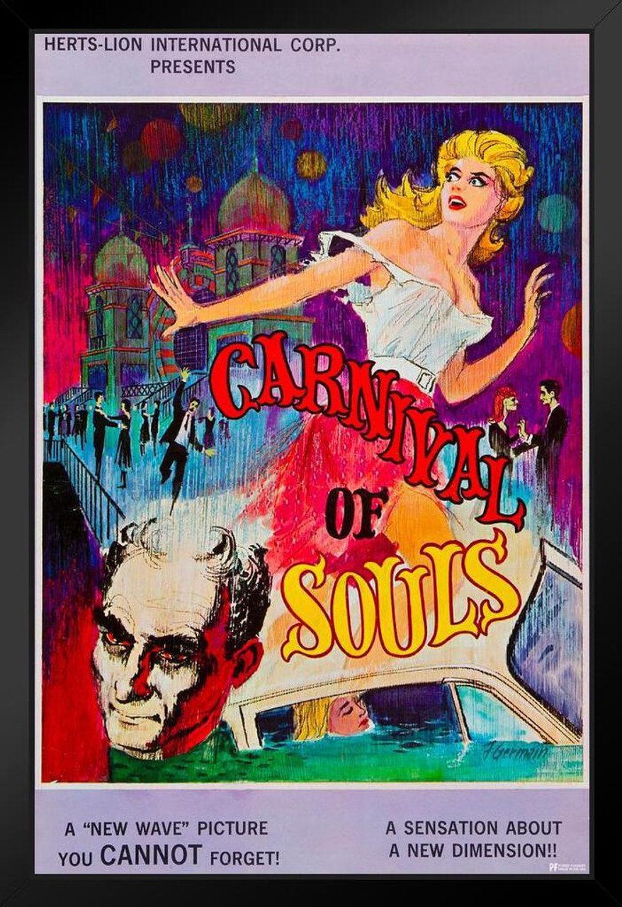 Carnival of Souls 1962 Retro Vintage Horror Movie Poster Horror Movie  Merchandise Cult Classic Film Spooky Halloween Decorations Collectibles  Memorabilia Black Wood Framed Poster 14x20 - Poster Foundry