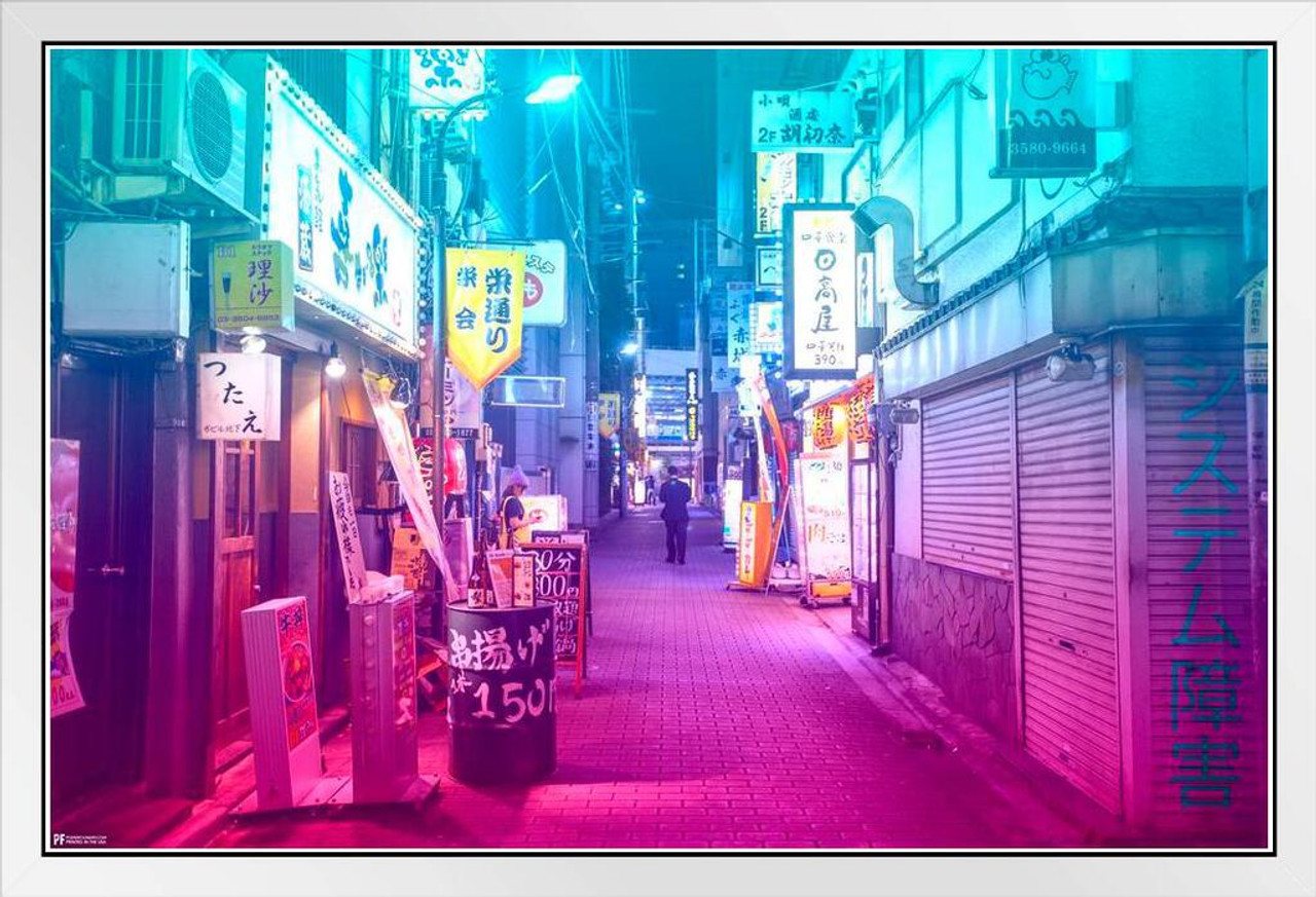 System Failure Japan Alley Photo Vaporwave Aesthetic Decor Retro Vintage  90s Y2K Room Decor Neon Pink Bedroom Decor Indie Vibey Aesthetic Teen  Bedroom Chill Cool Huge Large Giant Poster Art 36x54 