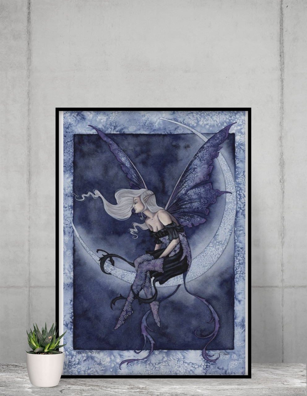 Purple Fairy Wall Art Poster Fairycore Grunge Room Decor Home Office Wall  Decor Aesthetic Room Cottagecore Fairy Moon Sitting Vintage Teen Room  Gothic Witchy Cool Wall Decor Art Print Poster 12x18 