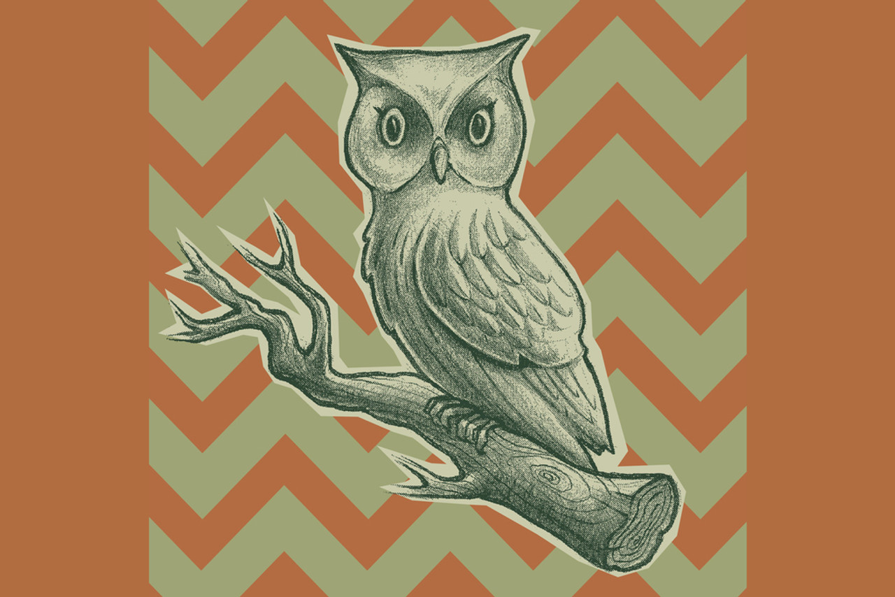 retro cartoon owls wallpaper
