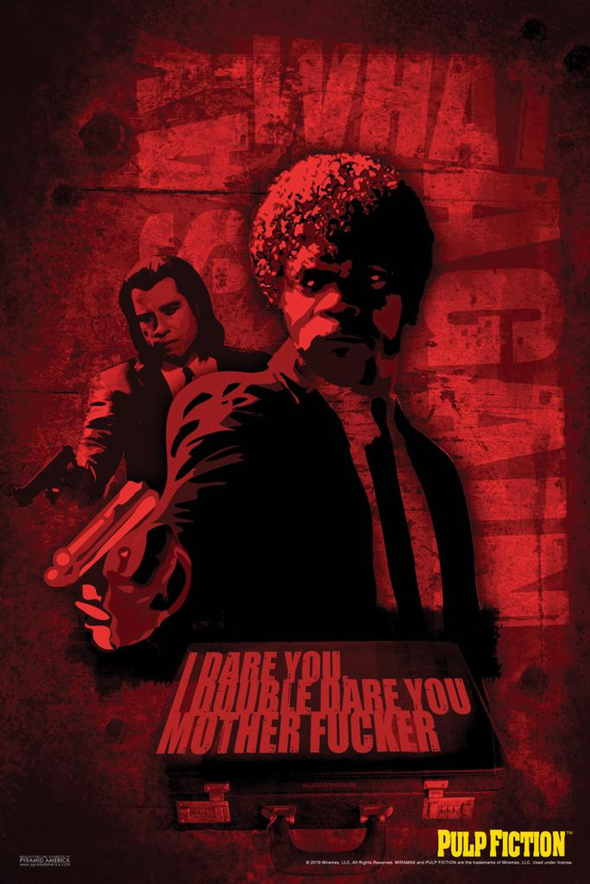 Pulp Fiction Poster Jules Winnfield Say What Again I Double Dare You Retro  Vintage Classic Quentin Tarantino Samuel L Jackson 90s Movie Stretched