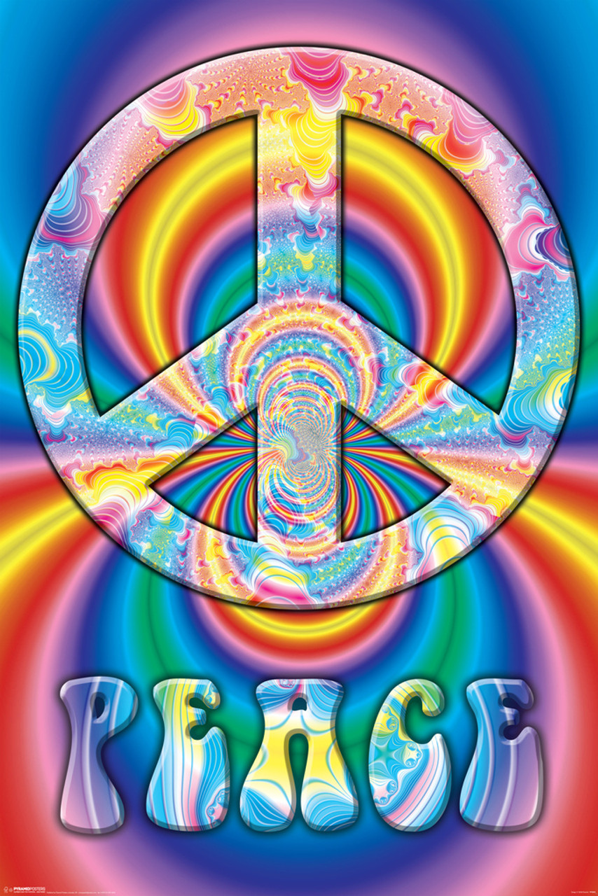 trippy peace sign drawings