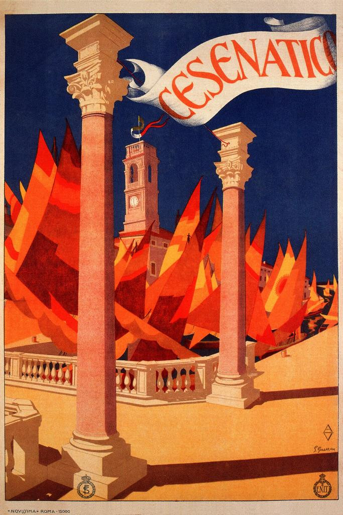 Cesenatico Vintage Illustration Travel Art Deco Vintage French