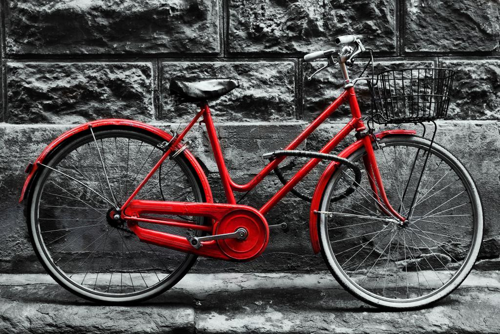 Bicycles Tricycle Old Fashioned Laminated Retro Vintage Red Bike