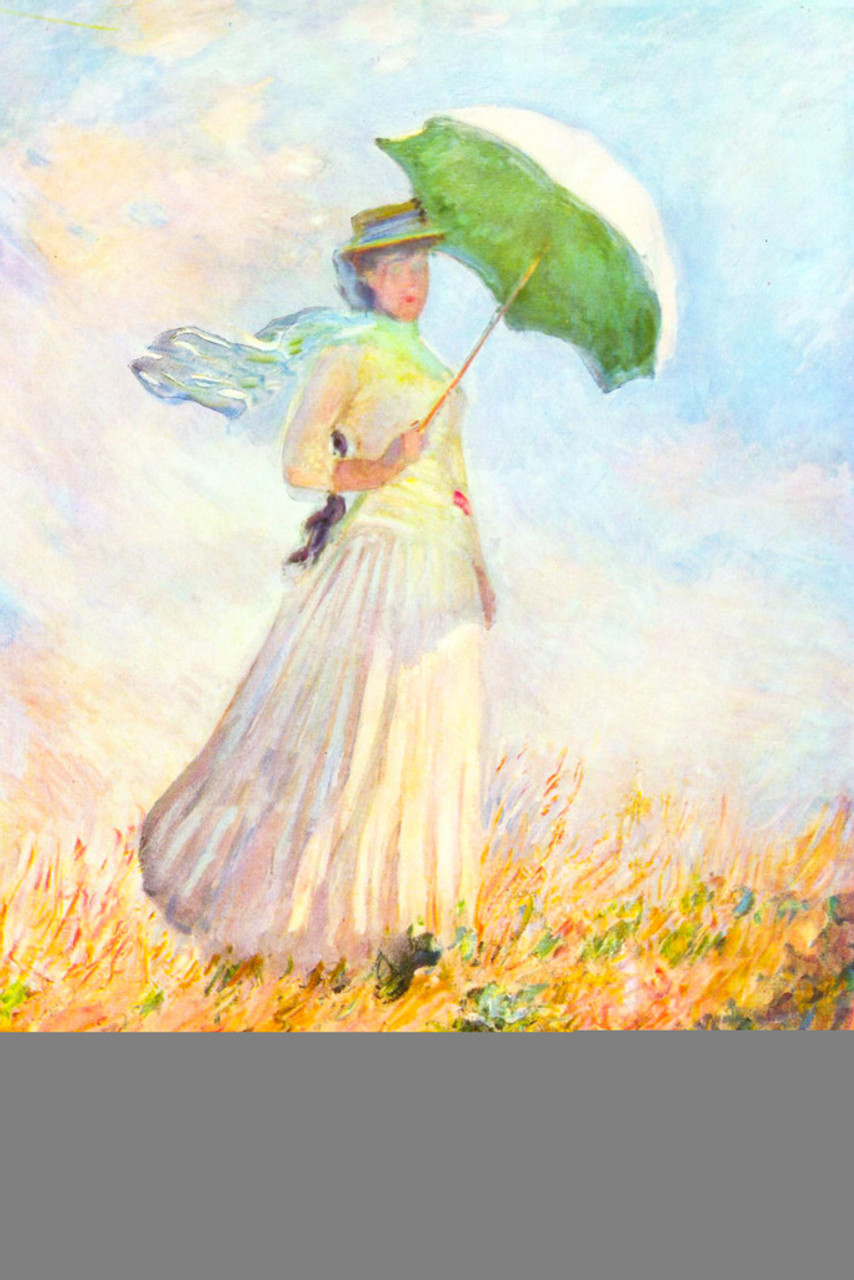 Claude Monet Woman With Parasol Facing Right Impressionist Art Posters Claude Monet Prints Nature Landscape Painting Claude Canvas Art French Decor Cool Wall Decor Art Print Poster 12x18 - Poster