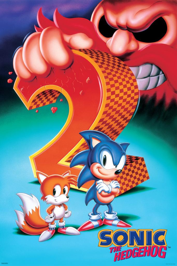 Laminated Sonic the Hedgehog Sonic 2 Video Game Gaming Poster Dry