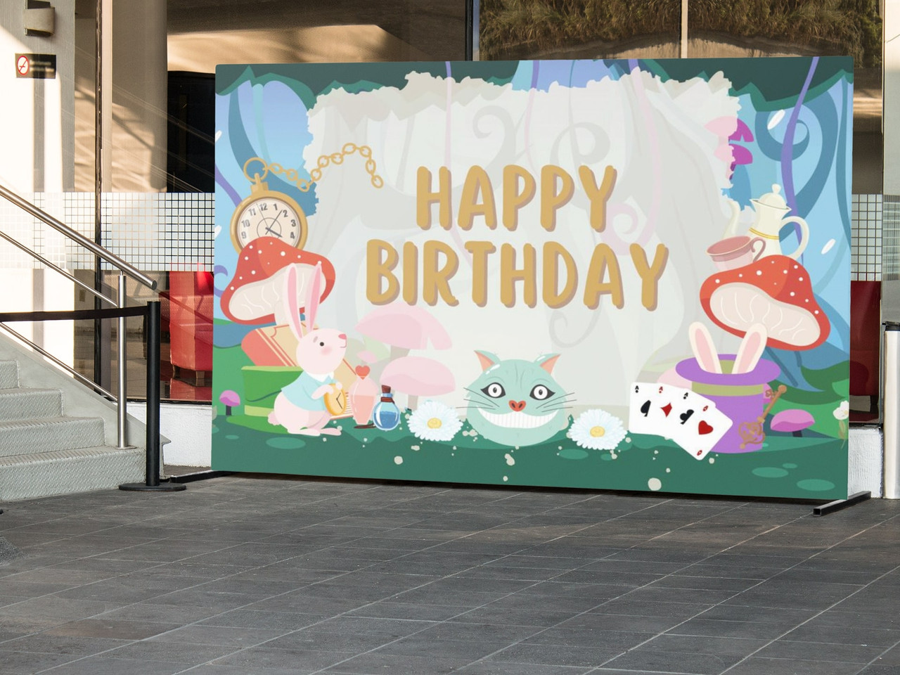 Alice in Wonderland Backdrop - Alice in Wonderland Party Banner, Alice in  Wonderland Birthday Backdrop, Onederland Birthday, PRINTED