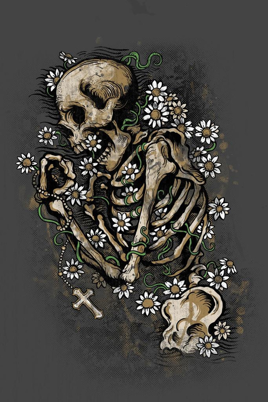 Floral Skull Art Poster (24 x 36) 