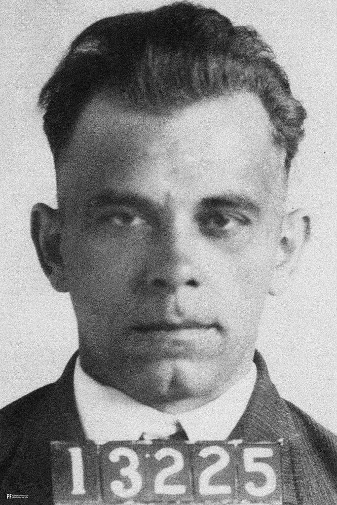 John Dillinger Mug Shot Old School Gangster Famous Mugshot Bank