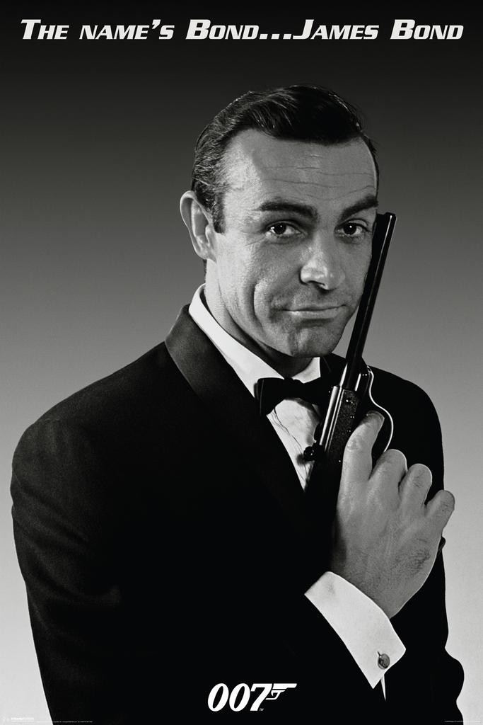 Laminated James Bond 007 The Names Bond Movie Poster Dry Erase