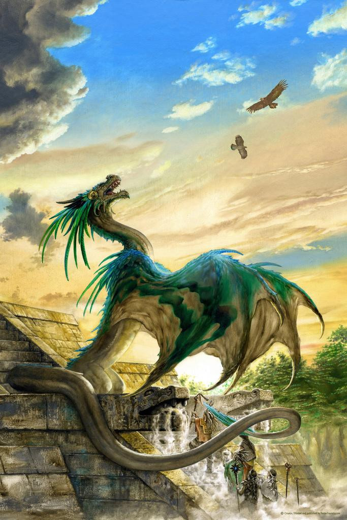 Laminated Quetzalcoatl Dragon By Ciruelo Fantasy Painting Gustavo laminated-quetzalcoatl-dragon-by-ciruelo-fantasy-painting-gustavo
