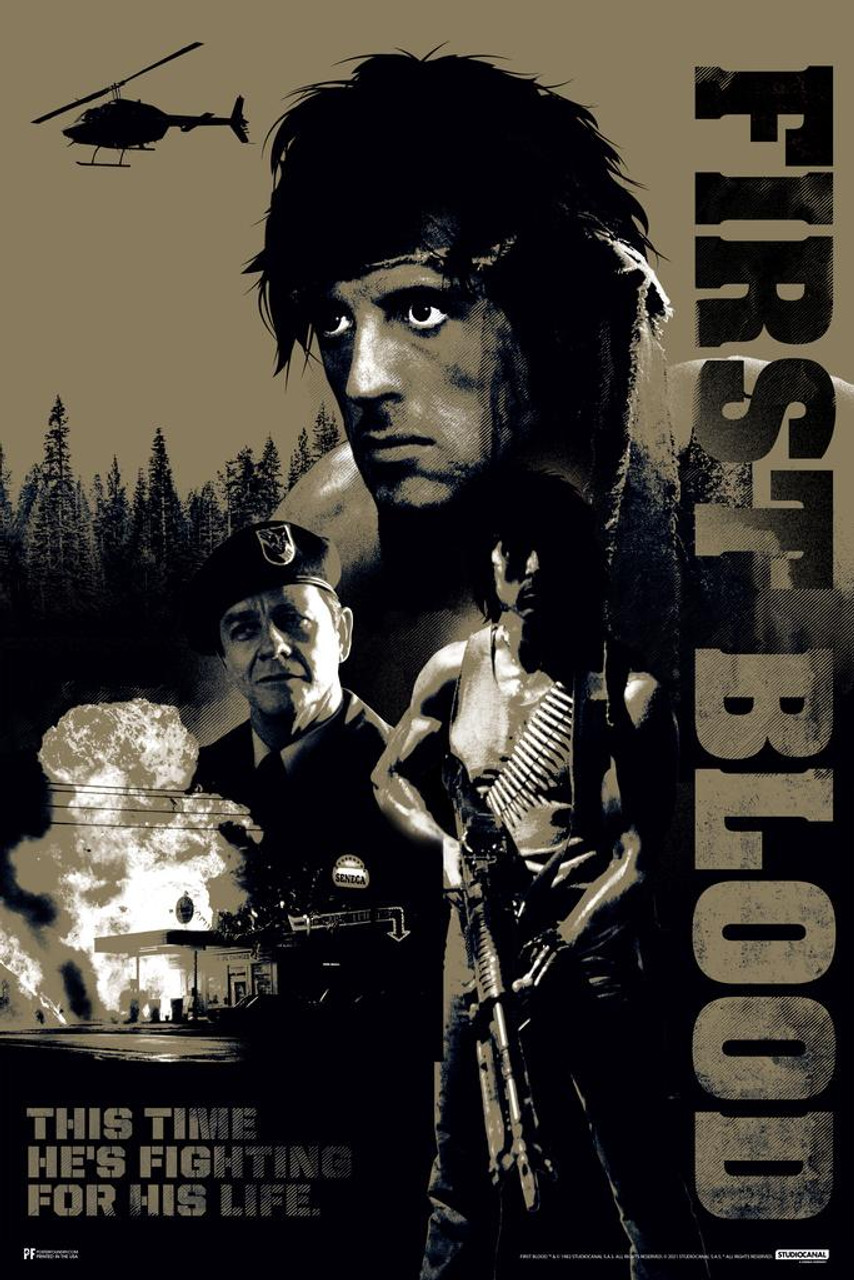 Rambo First Blood Camo Montage Camouflage Art Retro Vintage 80s Movie ...