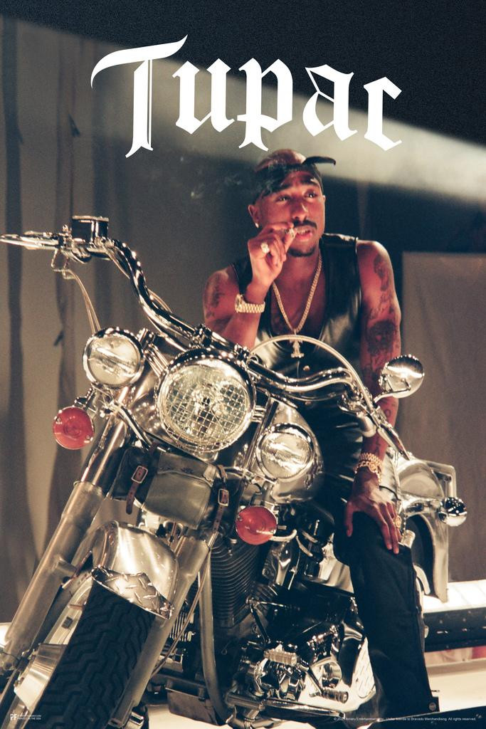 Tupac Posters 2Pac Poster Motorcycle Photo Photo 90s Hip Hop 