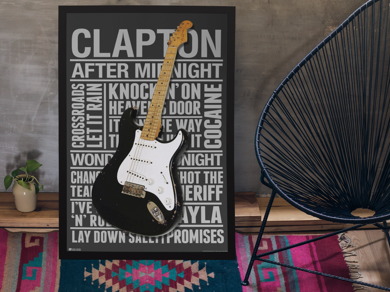 Skitongifts Wall Decoration, Home Decor, Decoration Room Vintage Beautiful  Crazy Lyrics Guitar Her Day Start with A Coffee-TT0710
