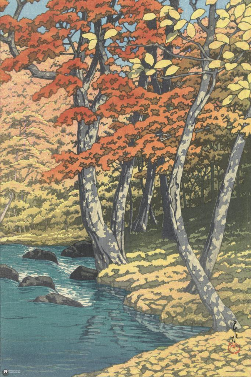 Hansa シマウマ Portraits of Nature art 26009 Autumn at Oirase Hasui Kawase Japanese Painting Japanese