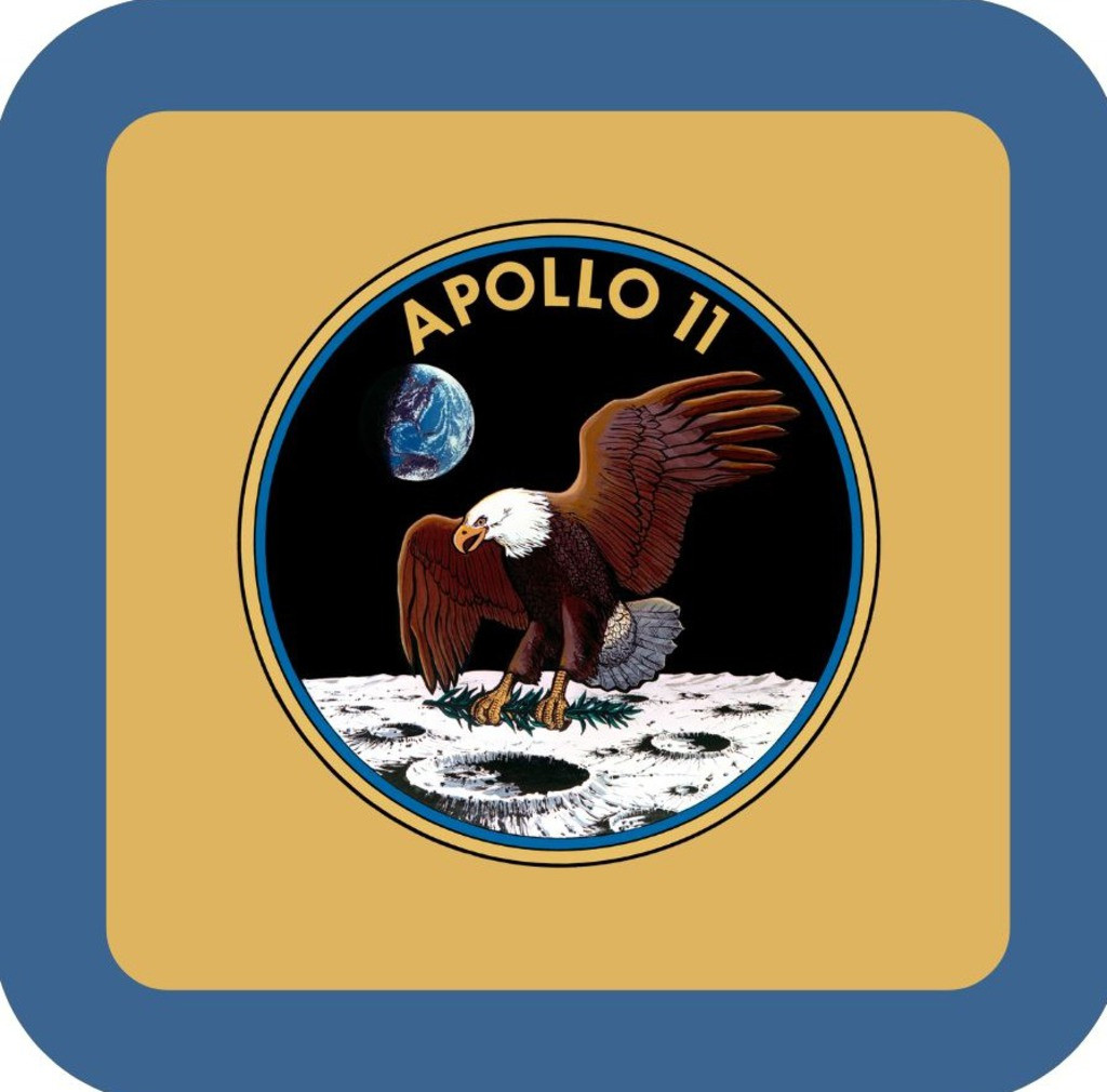 NASA Apollo 11 Mission Patch Retro Premium Drink Coaster Resin